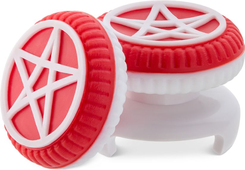 2 низкие + 1 высокая накладки на стики Mystic для DualSense PS5 (красные)