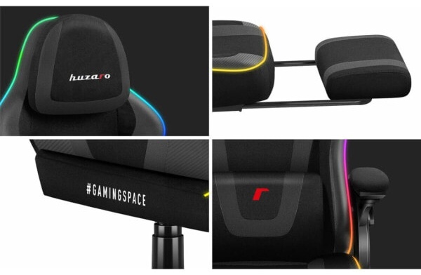 (EU) Игровое кресло Huzaro HZ-FORCE 4.6 RGB BLACK MESH, 276249402, Чёрное