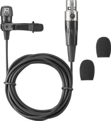 (EU) Петличный микрофон Electro-Voice RE3-ACC-CL3, кардиоидный, TA4F