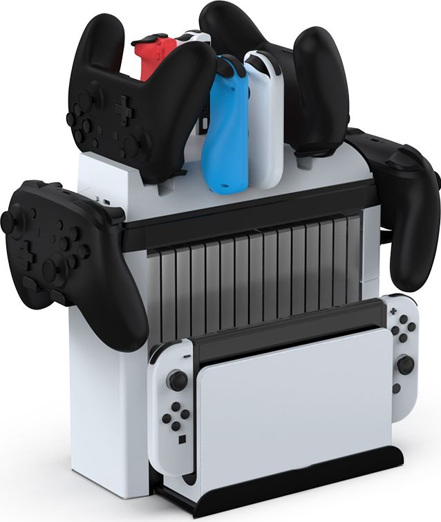 Зарядная док-станция DOBE «6 в 1» для Nintendo Switch (белая) (TNS-2113)