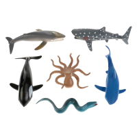 Игрушки пластизоль набор из 6-ти морских животных 10см в пак. ИГРАЕМ ВМЕСТЕ в кор.6*24наб P0101-06-1