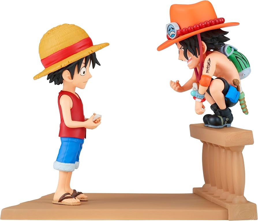 Фигурка BANPRESTO One Piece – Луффи и Эйс (WCF Log Stories), 8 см
