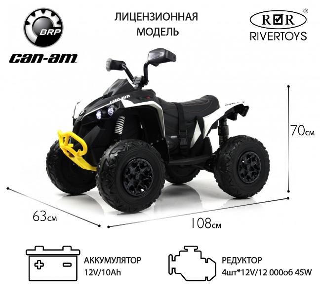 Детский электроквадроцикл RiverToys BRP Can-Am Renegade (Y333YY) белый