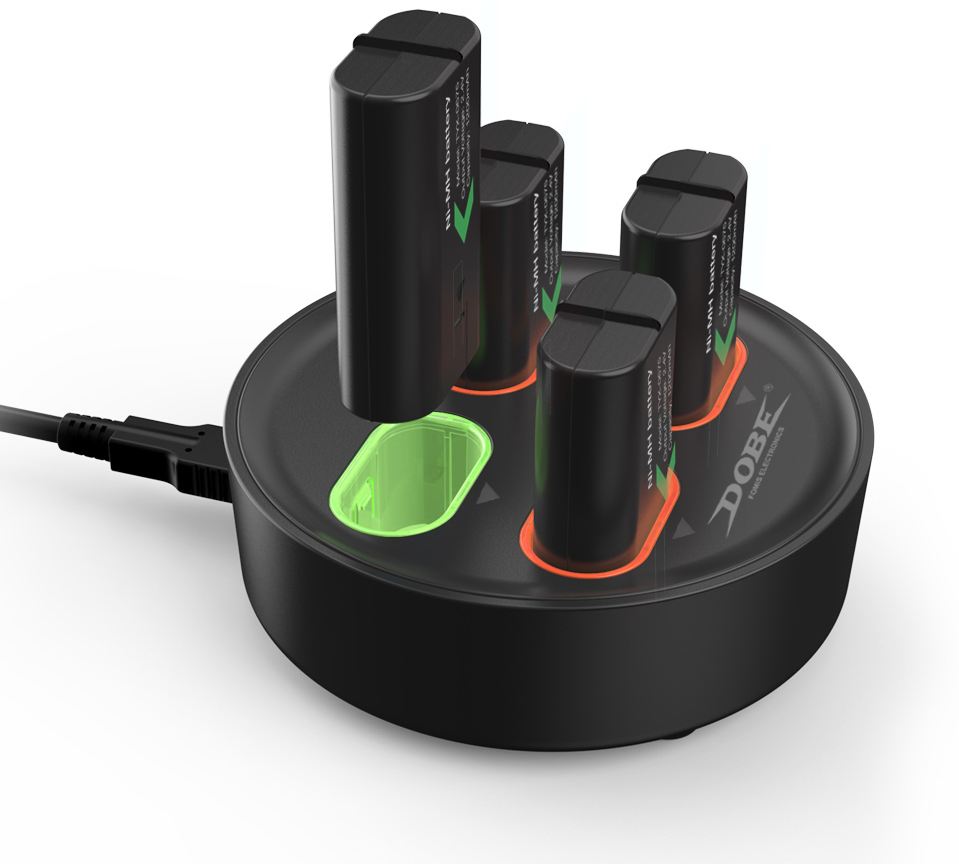 Аккумуляторные батареи (4 шт) с зарядной станицией DOBE для XBOX One/Series (черная) (TYX-0645S)