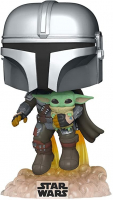 Фигурка Funko POP! Bobble: Star Wars: Mandalorian: The Mandalorian With The Child Flying With Jet (50959)