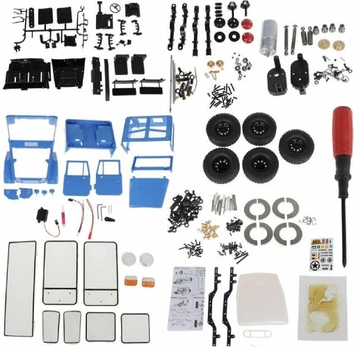 Радиоуправляемая модель WPL японский внедорожник Toyota FJ40 4WD (1к16) KIT голубая (C-34KM-B)
