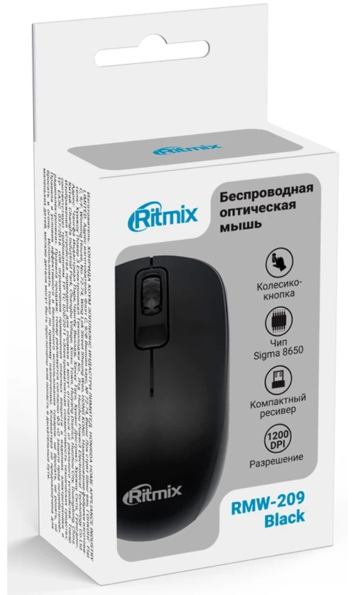 Компьютерная мышь Ritmix RMW-209, Чёрная