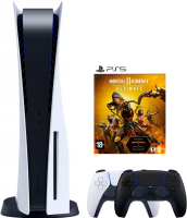 Sony PlayStation 5 (PS5) + 2-й геймпад (чёрная полночь) + игра Mortal Kombat 11 Ultimate