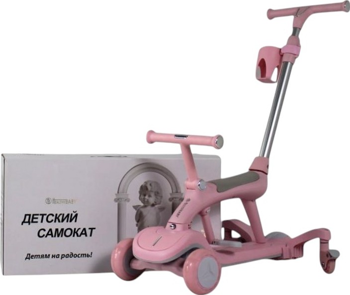 Детский cамокат-беговел RiverToys (HB-111) (розовый)