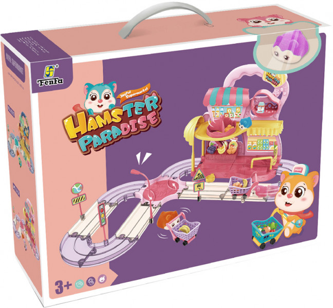 Игровой набор Fenfa "Город хомяков" Розовый хомяк и супермаркет (1619F)