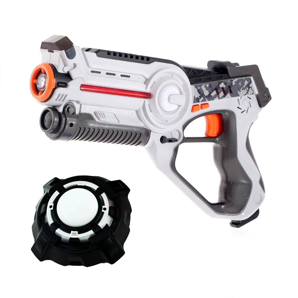 Игровой набор лазертаг пистолет и мишень на батарейках (белый), Wineya W7001U-White