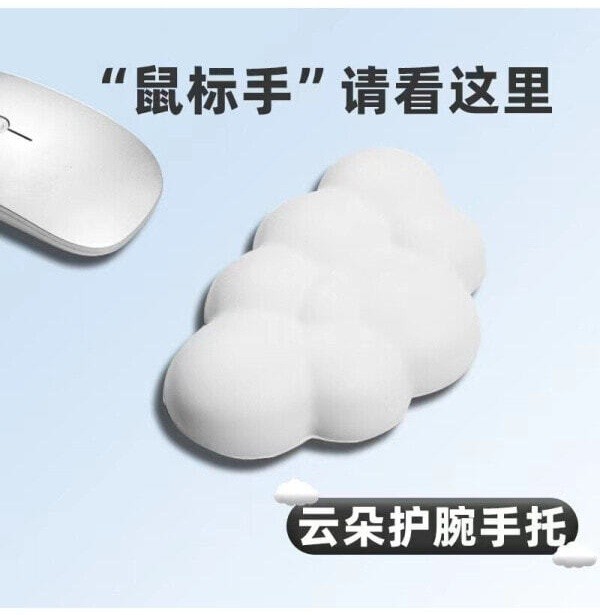 (EU) Коврик для мыши с подставкой для запястья HEY CAT'S DIARY HMW1 Small clouds Черный
