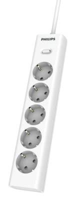 Сетевой фильтр Philips, 5 розеток, 3 м, Белый, CHP2155WB/51
