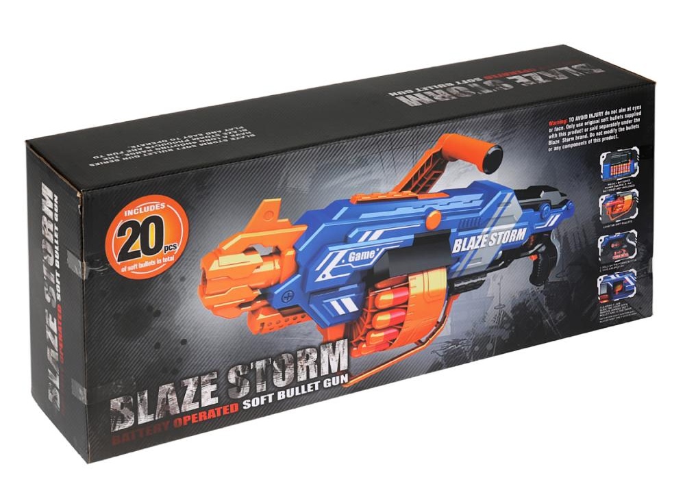 Автомат BlazeStorm с мягкими мегапулями на батарейках, Zecong Toys ZC7104