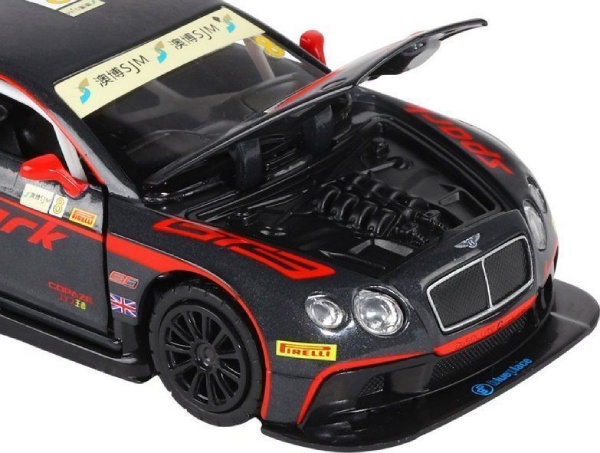Машина АВТОПАНОРАМА Bentley Continental GT3 (черный) (JB1251407)