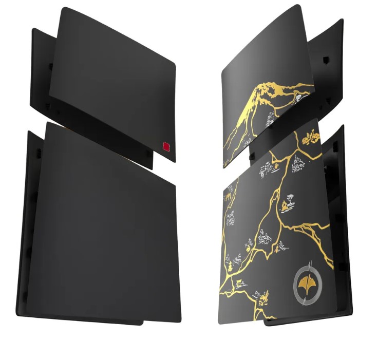 Боковые сменные панели для PS5 Pro Ghost of Yotei Black Gold