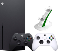 Microsoft XBOX Series X + 2-й геймпад (Robot White) + зарядная станция OIVO + 2 аккумулятора 1400 мА·ч