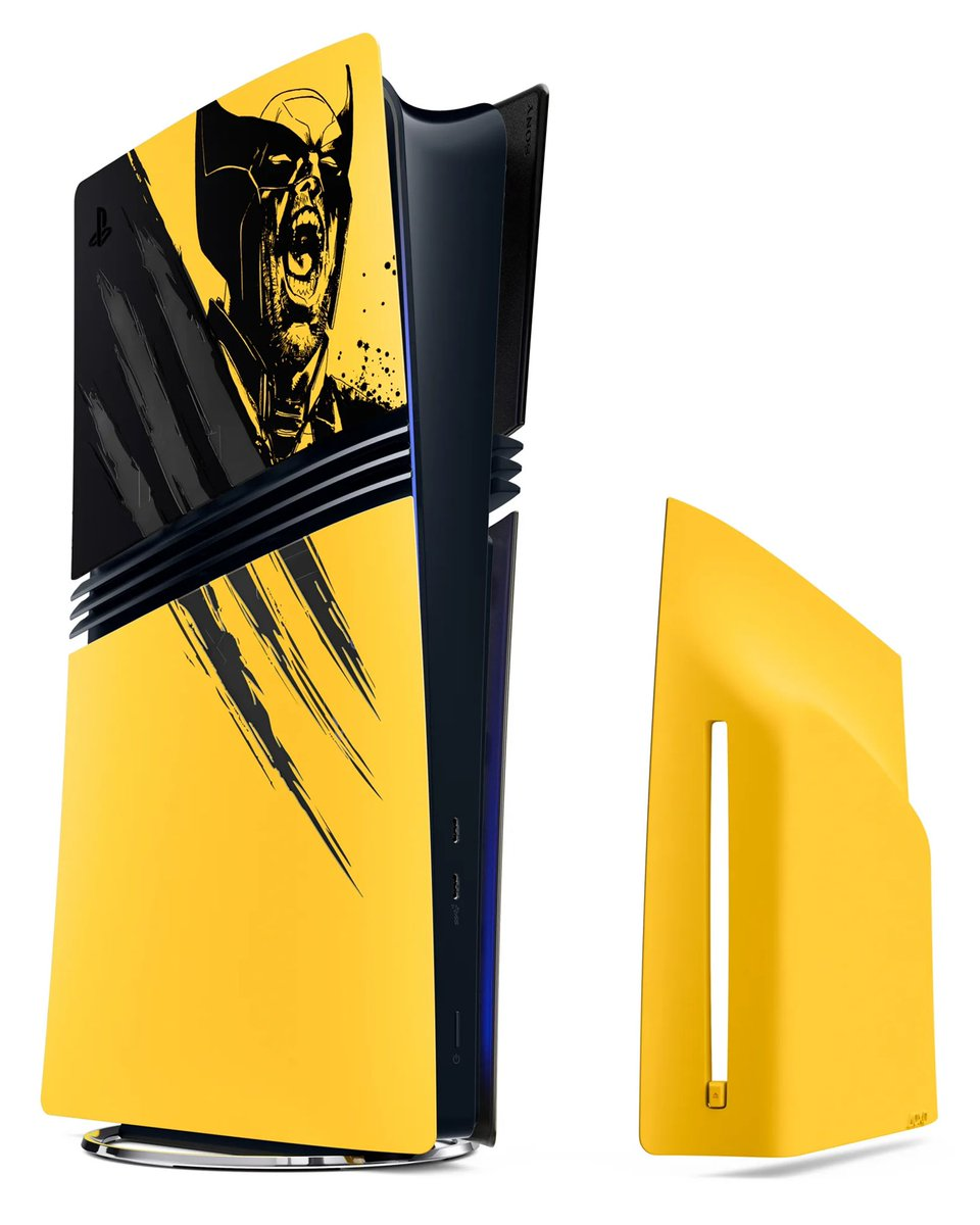 Боковые сменные панели для Playstation 5 Pro Console Covers Marvel Wolverine Battle Yellow Limited Edition