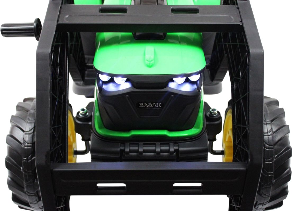 Детский электромобиль RiverToys экскаватор-погрузчик A777MP зеленый