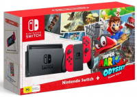 Nintendo Switch 32GB (красный) + игра Super Mario Odyssey