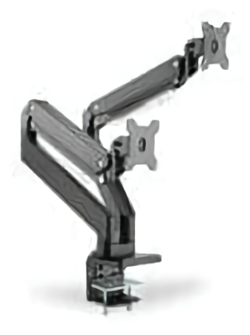 (EU) Аксессуар для монитора Digitus DA-90427 Dual Gas Spring Monitor Desk Mount (для 2 мониторов 15-35", газлифт, 30 кг, VESA 75/100, наклон/поворот/вращение, Cable Management, крепление-струбцина) , Чёрный