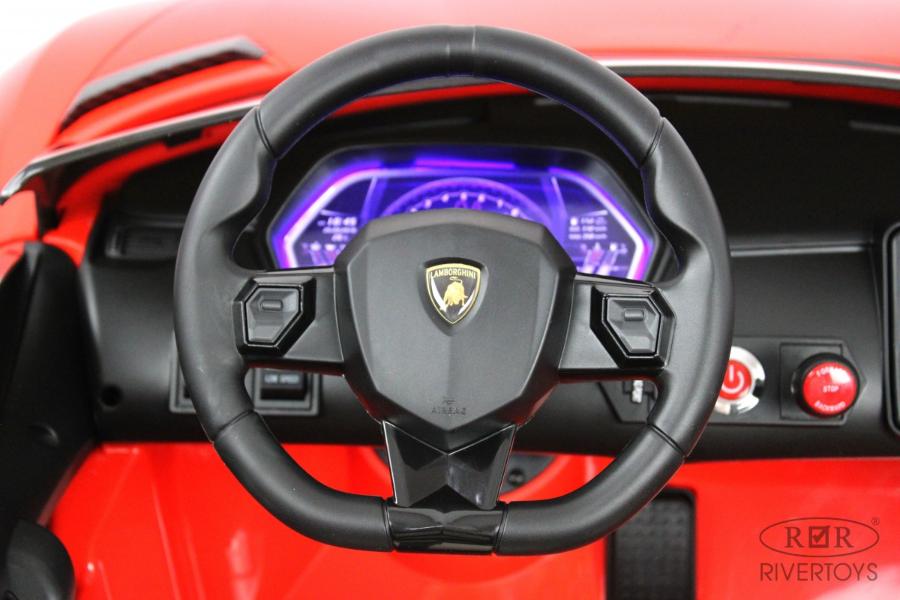 Детский электромобиль RiverToys Lamborghini Aventador SVJ (A111MP) красный
