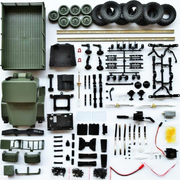 Радиоуправляемая модель WPL военный грузовик 6WD (1к16) KIT зеленый (B-16KM-G)