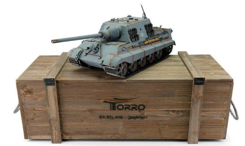 Радиоуправляемый танк Torro Jagdtiger, башня Henschel 1/16 дым (для ИК боя) V3.0 2.4G RTR, TR11511-GY-3.0