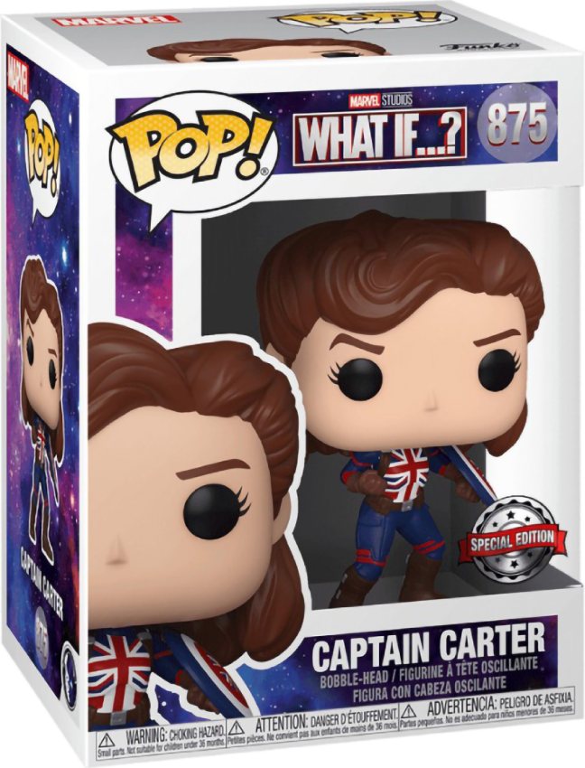 Фигурка Funko POP! Bobble: Marvel: What If: Captain Carter w/Shield Эксклюзив (55967)