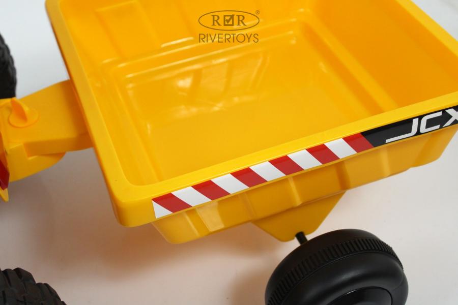 Детский электромобиль RiverToys трактор-погрузчик T333TT желтый