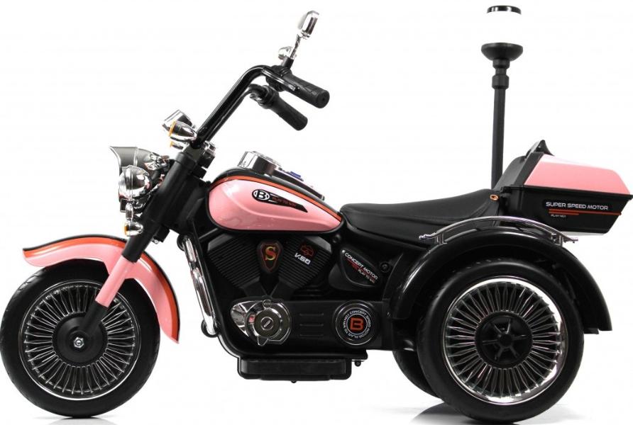 Детский электротрицикл RiverToys K003PX розовый