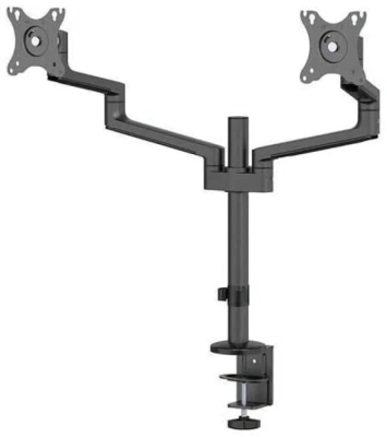(EU) Аксессуар для монитора Neomounts DS60-425BL2 NEXT Lite Dual Full Motion (17-27", 8 кг/экран, VESA 75x75/100x100, газлифт, Cable Management, Easy-Release VESA, крепление-струбцина и сквозное) , Чёрный