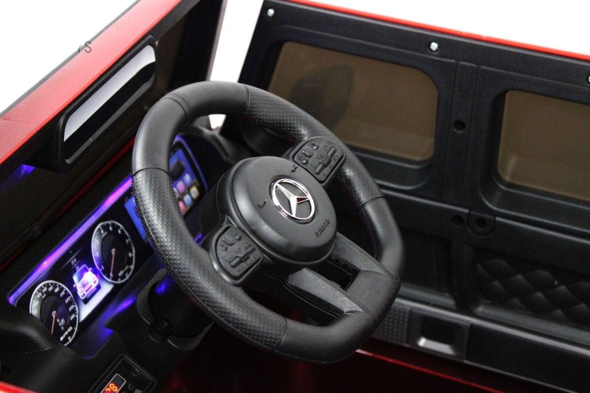 Детский электромобиль RiverToys Mercedes-Benz G63 (Mercedes-AMG-G63-K999KK-CHERRY-GLANEC) вишневый глянец