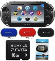 Портативная игровая приставка Sony PS Vita 2000 (Slim) Wi-Fi + PS Vita Memory Card 16GB + защитный кейс + пленка на экран