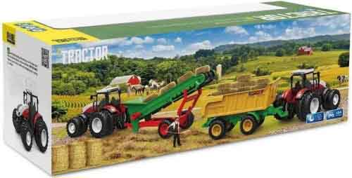 Радиоуправляемая модель фермерский трактор Korody KR6641K с прицепом транспортером