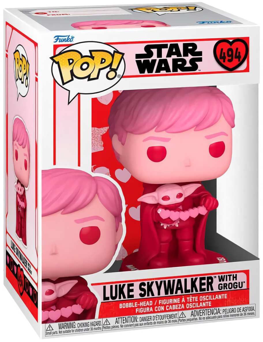 (EU) Фигурка Funko POP! Star Wars Valentines: Luke Skywalker with Grogu (494)