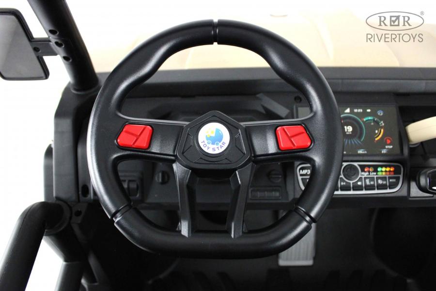 Детский электромобиль RiverToys H005HH кремовый