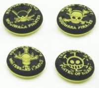 4 низкие накладки на стики геймпада Skulls (чёрно-жёлтые)