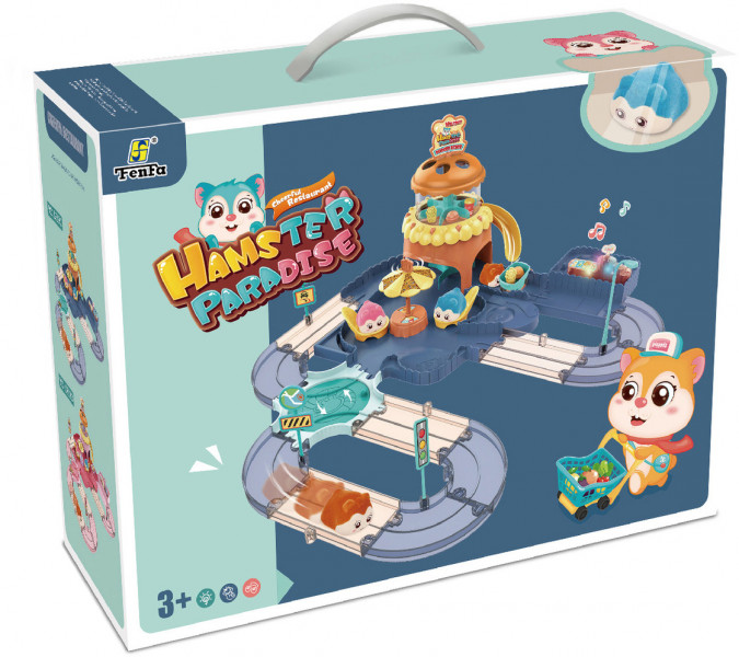 Игровой набор Fenfa "Город хомяков" Синий хомяк и кафе (1619C)