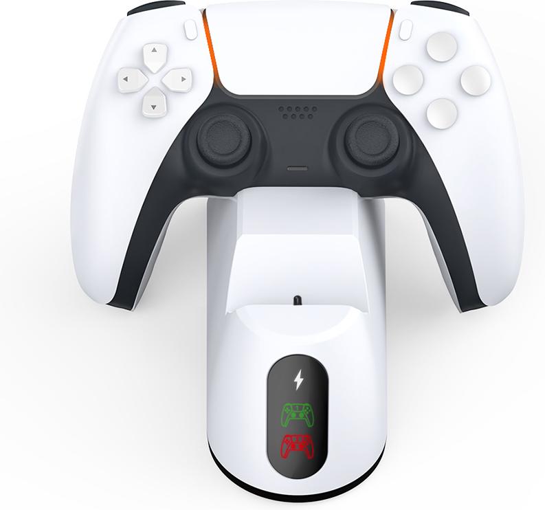 Зарядная станция DOBE для 2-х геймпадов Sony Dualsense (белая) (TP5-0516B)