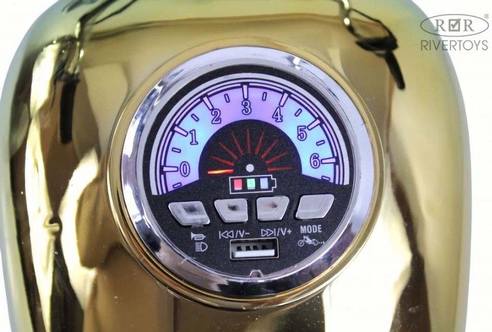 Детский электромотоцикл M777ML-B зеленый хром