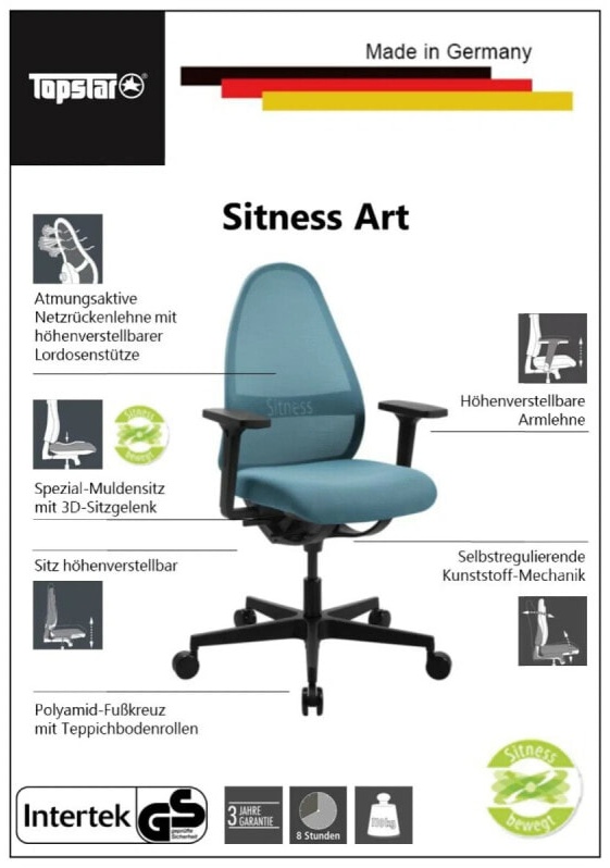 (EU) Офисное кресло Sitness ART, 241552538, Серое