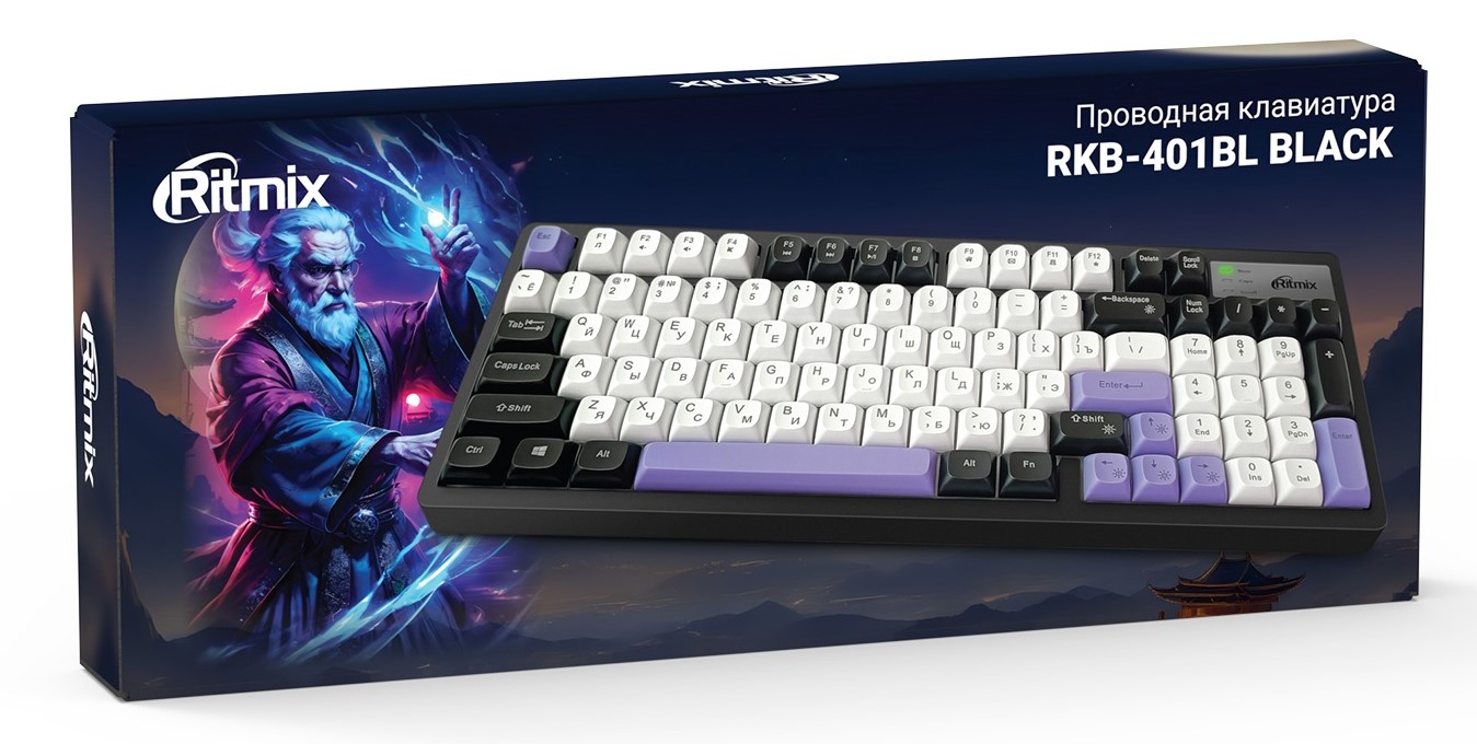 Клавиатура Ritmix RKB-401BL, Чёрная