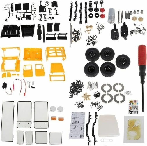 Радиоуправляемая модель WPL японский внедорожник Toyota FJ40 4WD (1к16) KIT желтая (C-34KM-Y)