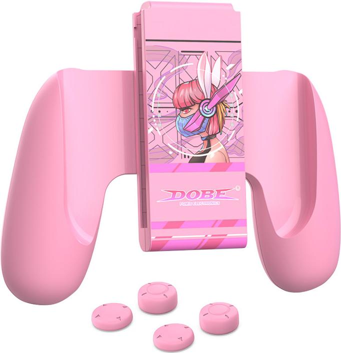 Подзаряжающий держатель DOBE для Nintendo Switch Joy-Con (розовый) (iTNS-2145)