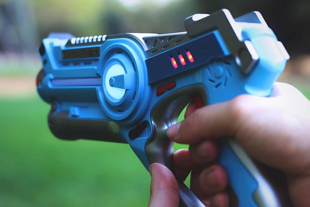 Игровой набор лазертаг пистолет и мишень на батарейках (синий), Wineya W7001U-Blue