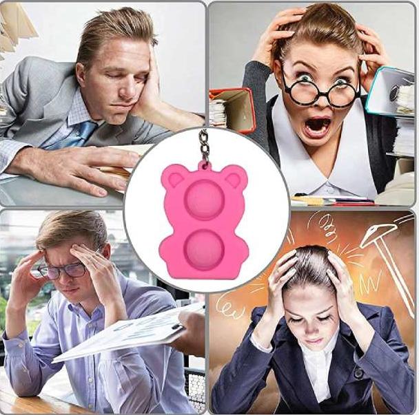 Брелок-игрушка Simple Dimple "Медведь" (фиолетовый) антистресс (тактильная, сенсорная)