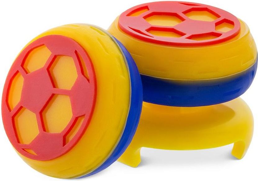 2 низкие + 1 высокая накладки на стики Футбол для DualSense PS5 (желтые)