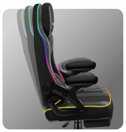 (EU) Игровое кресло Huzaro HZ-FORCE 4.6 RGB BLACK MESH, 276249402, Чёрное