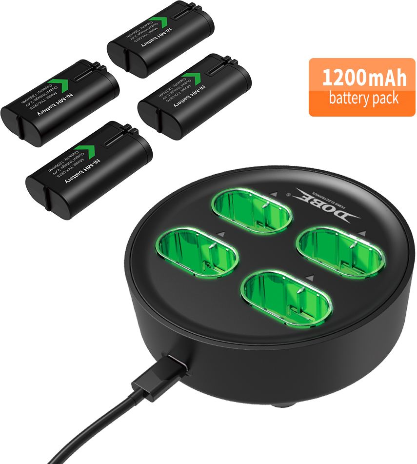 Аккумуляторные батареи (4 шт) с зарядной станицией DOBE для XBOX One/Series (черная) (TYX-0645S)